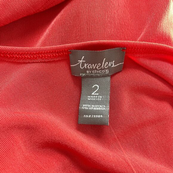 Additions by Chico's Tank Top Size 2 Large 12 Orange Coral Sleeveless NWT - Picture 5 of 7